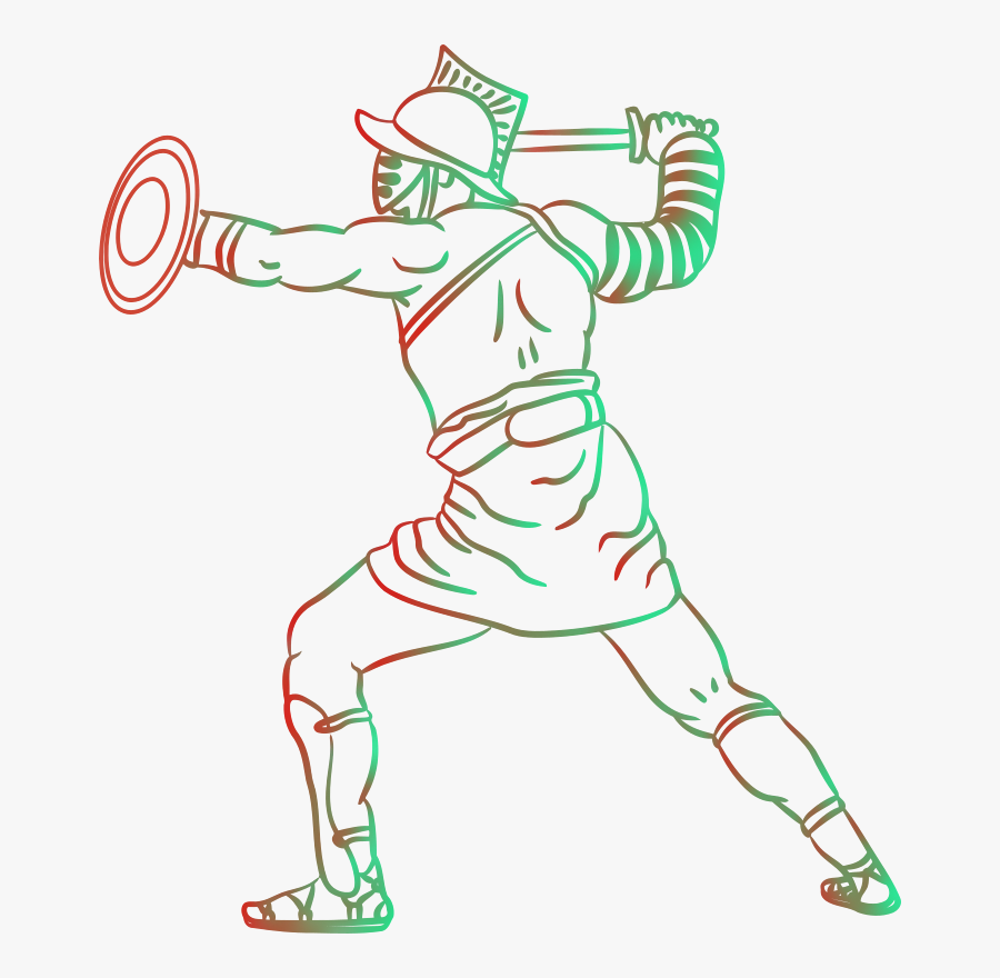 Rome Clipart Gladiator - Gladiator Ancient Rome Drawings, Transparent Clipart