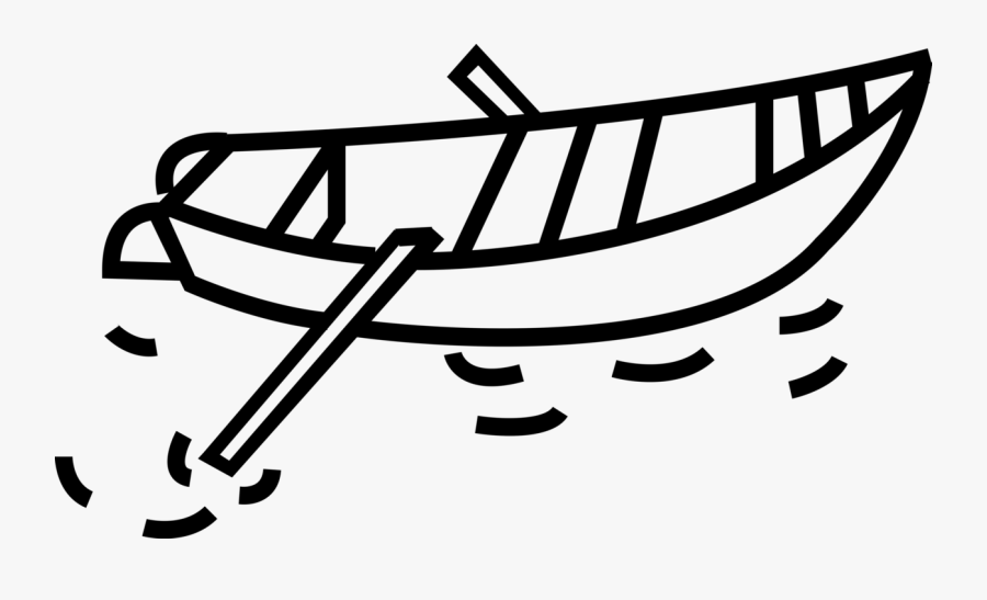 Vector Illustration Of Rowboat Or Row Boat Watercraft - Nasreddin The Ferry Man, Transparent Clipart