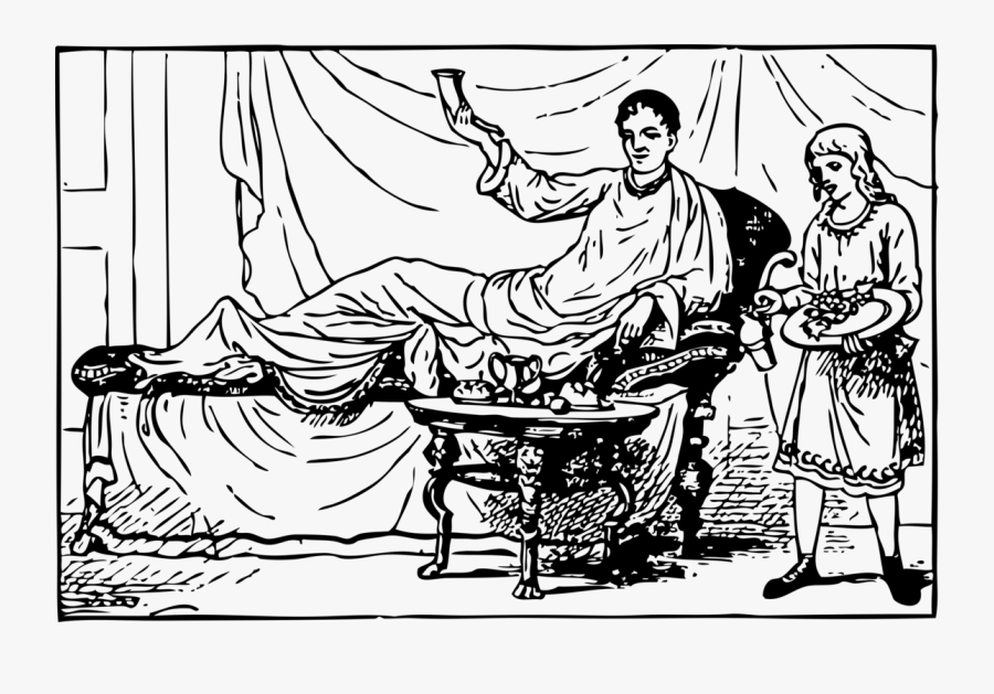 Human Behavior,art,line Art - Roman Eating, Transparent Clipart