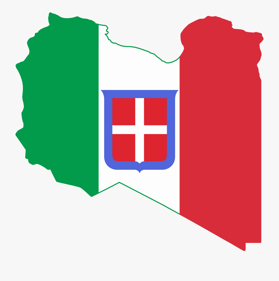 Clip Art Map Of Italian Libya - Italian Libya Flag Map, Transparent Clipart