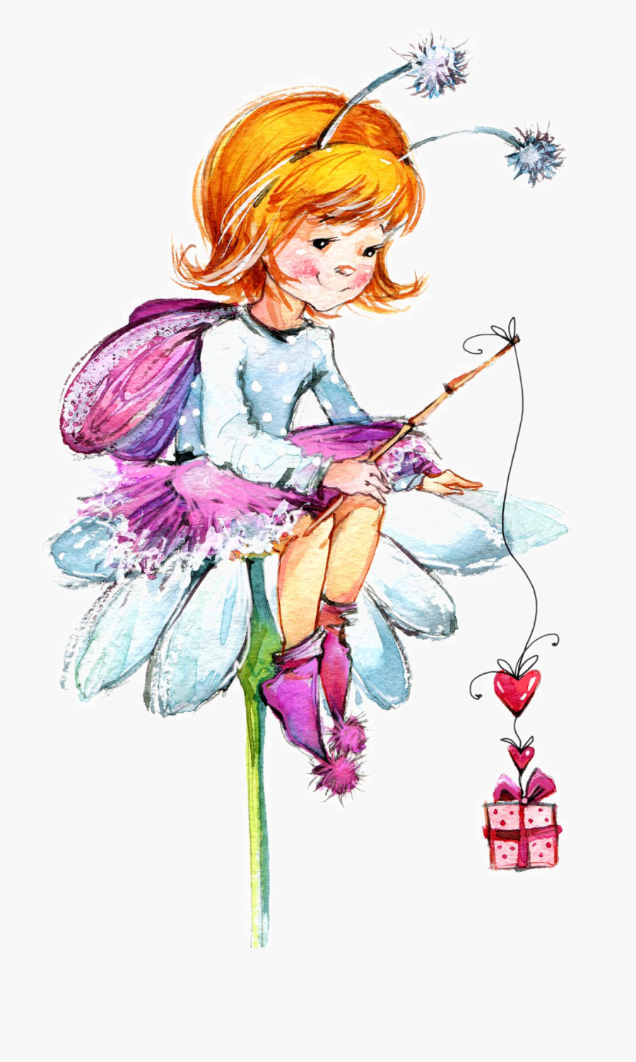 Drawing Watercolor Painting Fairy - Fairies Watercolor, Transparent Clipart