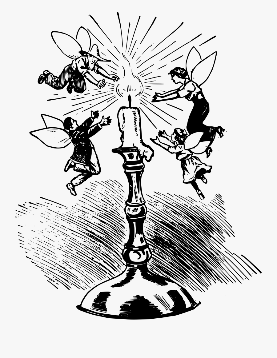 Fairies And A Candle - Clip Art, Transparent Clipart
