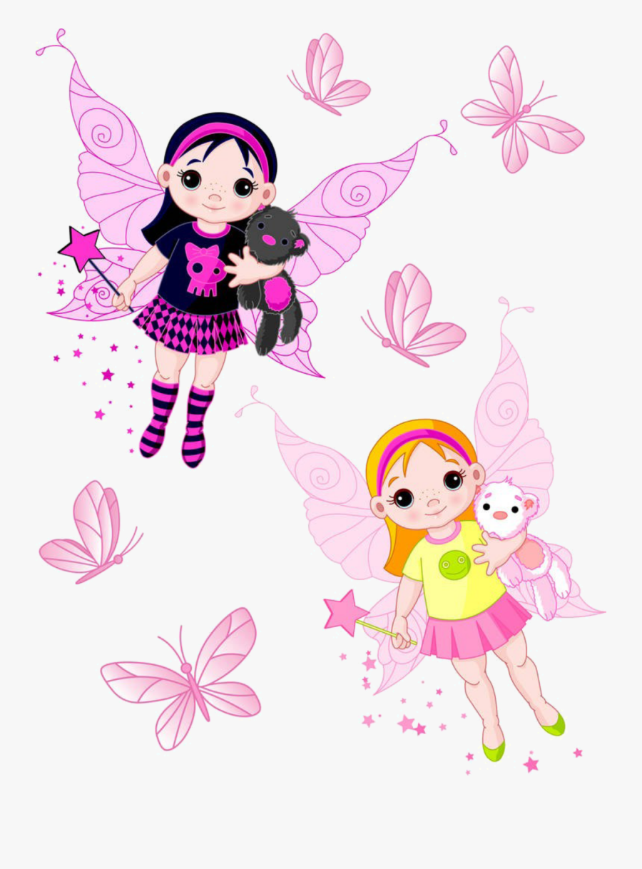 #ftestickers #clipart #girls #fairies #fairy #butterflies - Little Girl Clip Art, Transparent Clipart