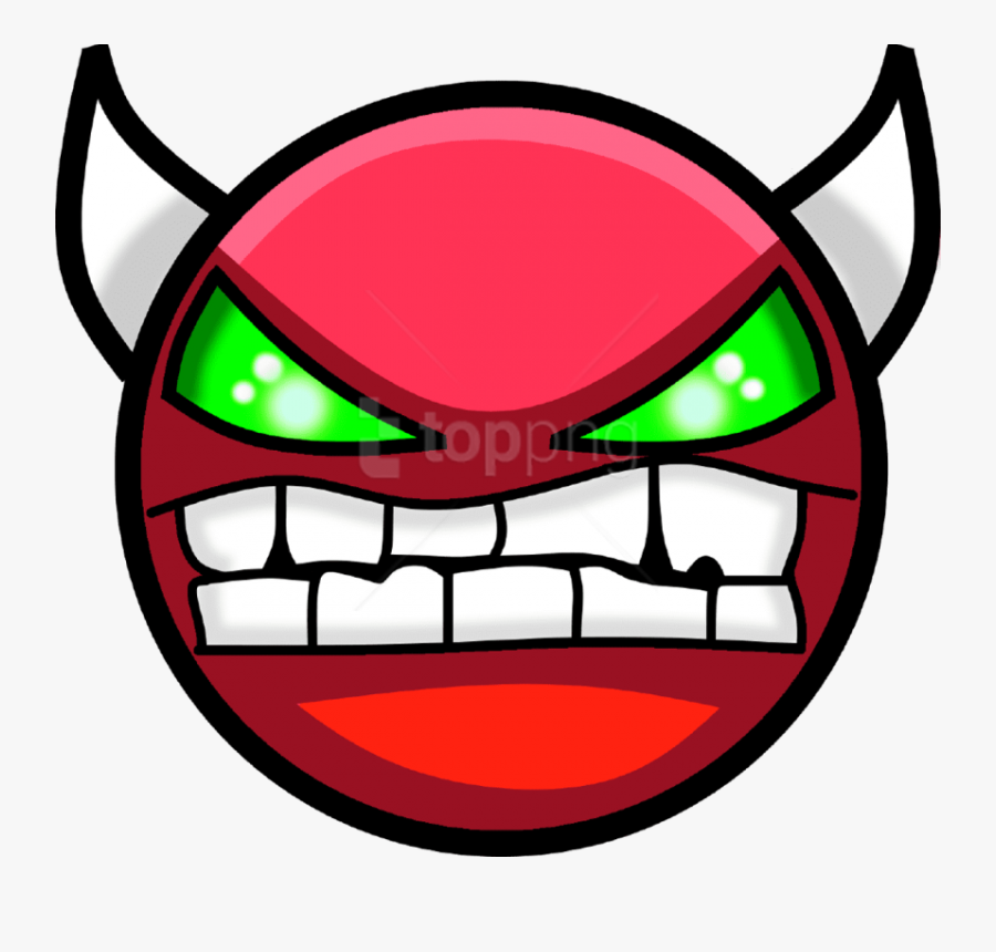 Demon Face Png - Geometry Dash Demon Face, Transparent Clipart