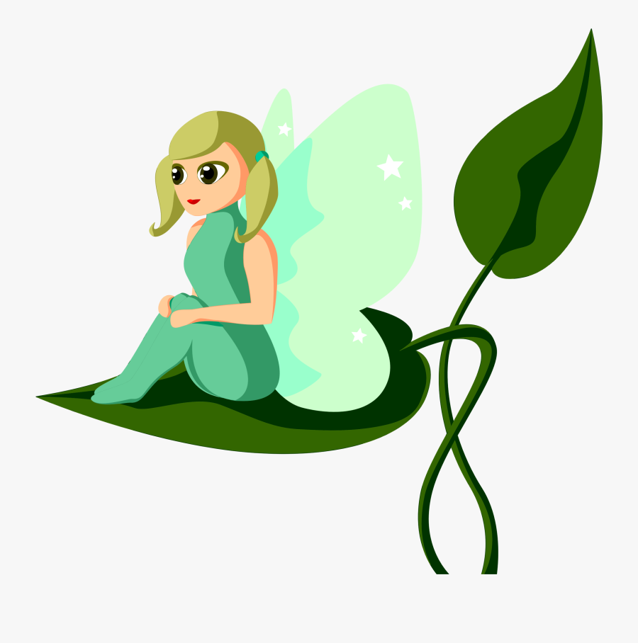 Clip Art Fairy Images Free - Fairy Sitting On Leaf, Transparent Clipart