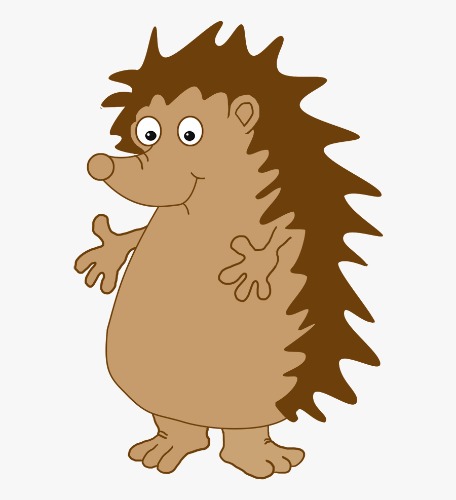Funny Cartoon Hedgehog - Illustration, Transparent Clipart