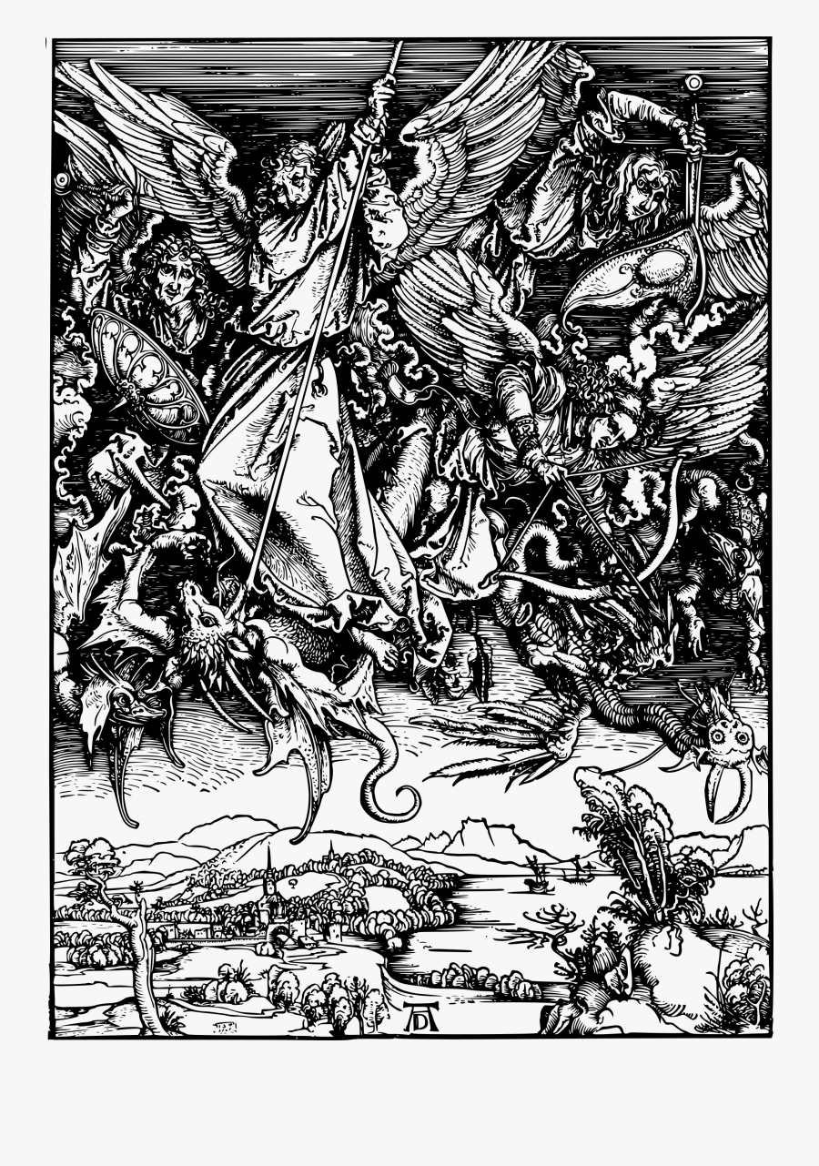 Clip Art Angels Vs Demons Drawings, Transparent Clipart