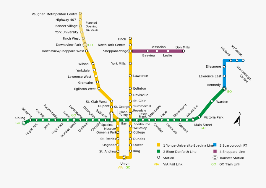 Clip Art Compared To It S - Subway Map Canada Toronto, Transparent Clipart