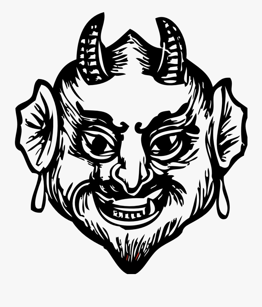 Net » Clip Art » Devil Head Svg - Black And White Devil Illustration Png, Transparent Clipart