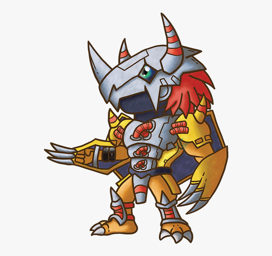 Cartoon,fictional Art,fiction,style,art - Chibi Wargreymon, Transparent Clipart