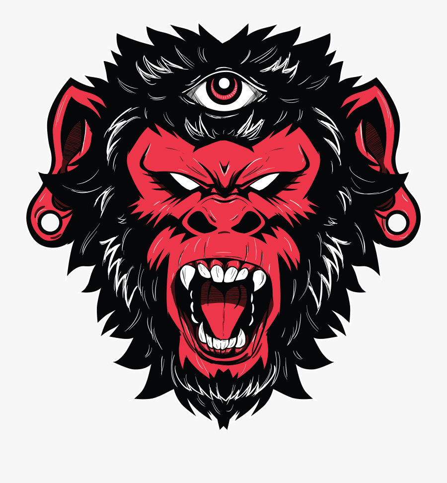 Demon Monkey Vector Illustration - Monkey King Face Vector, Transparent Clipart