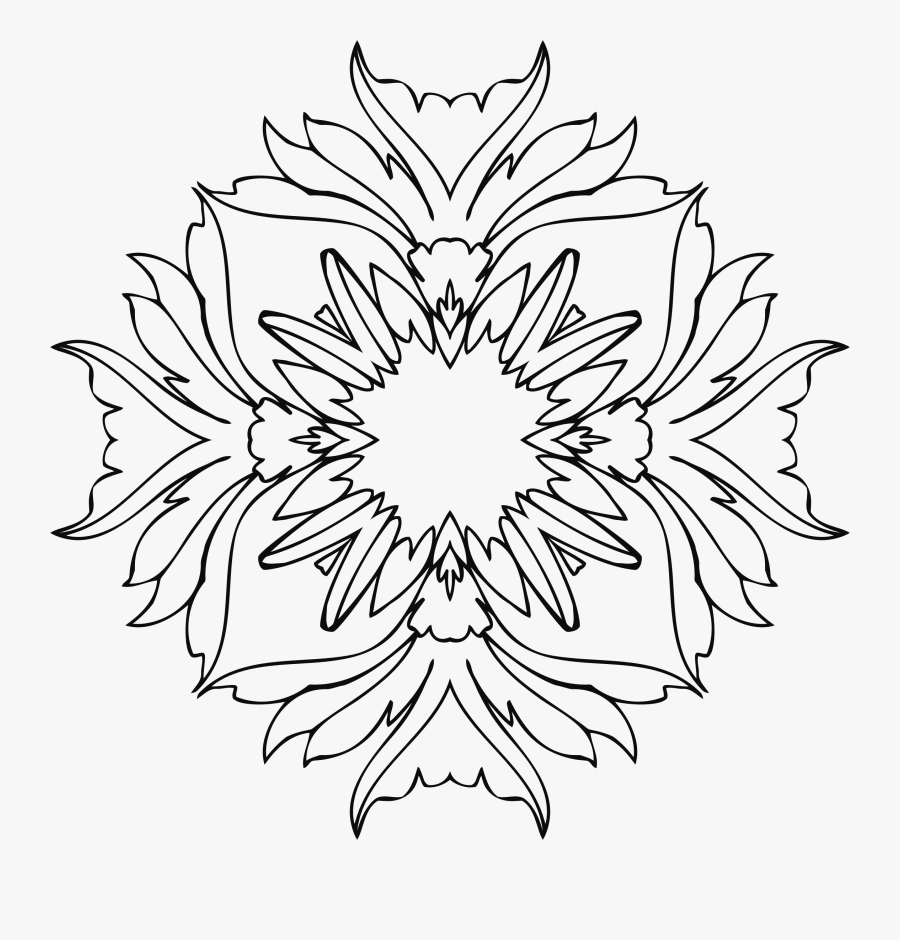 Flower Line Drawing Vector At Getdrawings - Illustration, Transparent Clipart