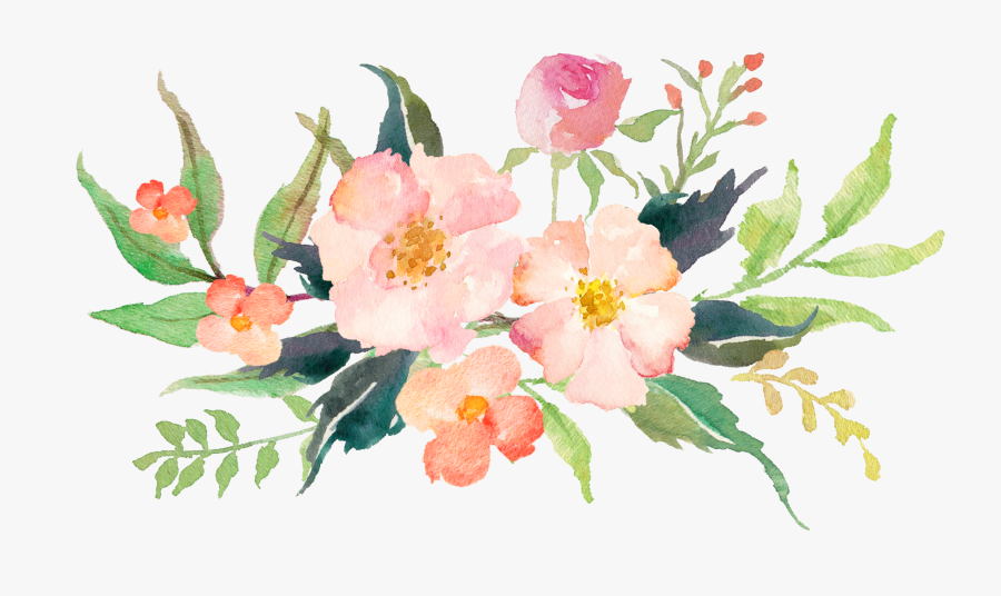 Transparent Magnolia Clipart - Floral Watercolor Pink Png, Transparent Clipart