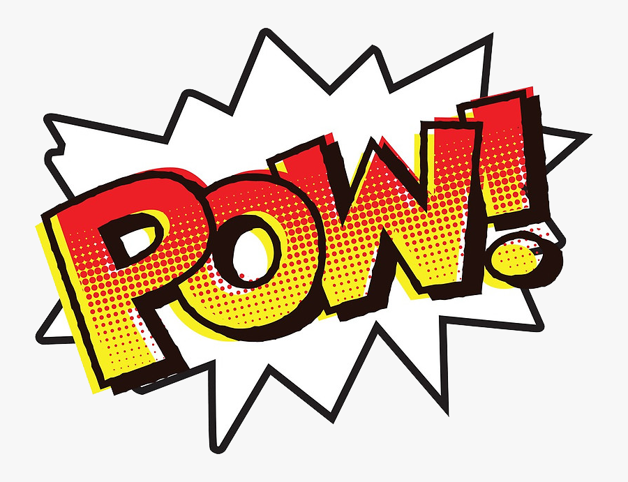 Pow Pow Cartoon Message Text Batman - Pow Onomatopoeia, Transparent Clipart