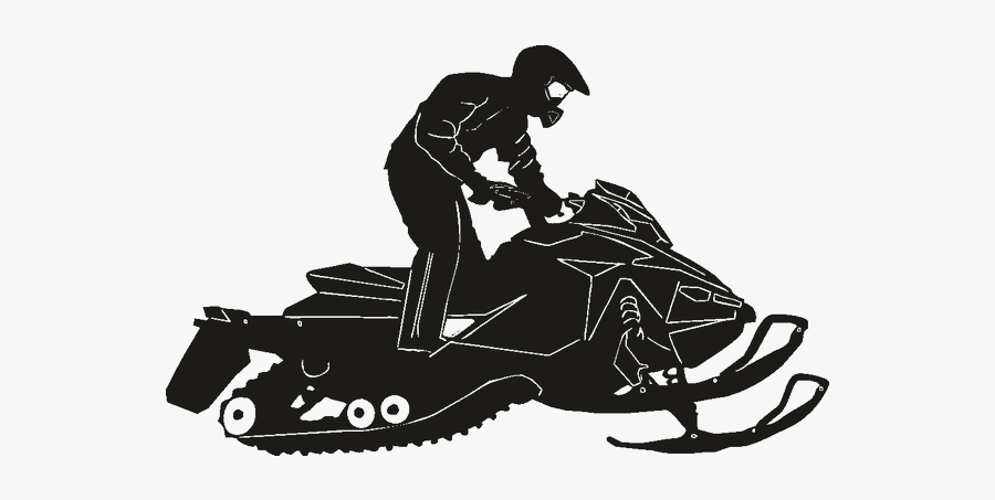 Silhouette Car Snowmobile Sticker Decal - Snowmobile Black And White Png, Transparent Clipart