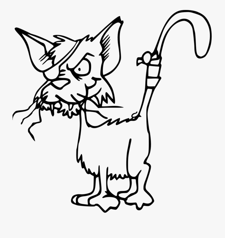 Fighting Cat Bw - Crazy Cat Clip Art, Transparent Clipart