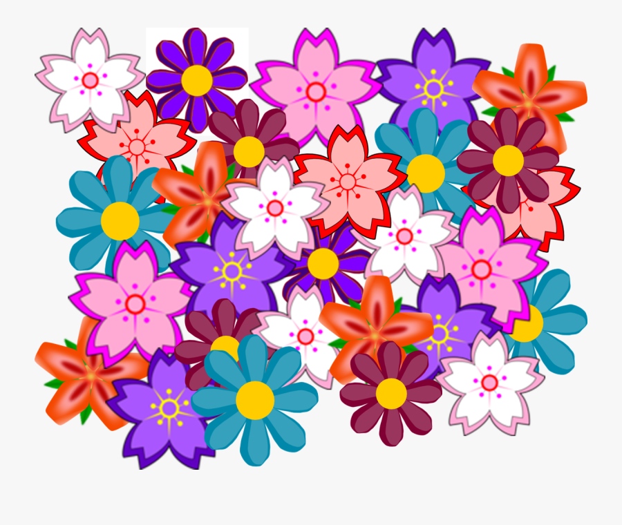 Flower Collage Clipart, Transparent Clipart