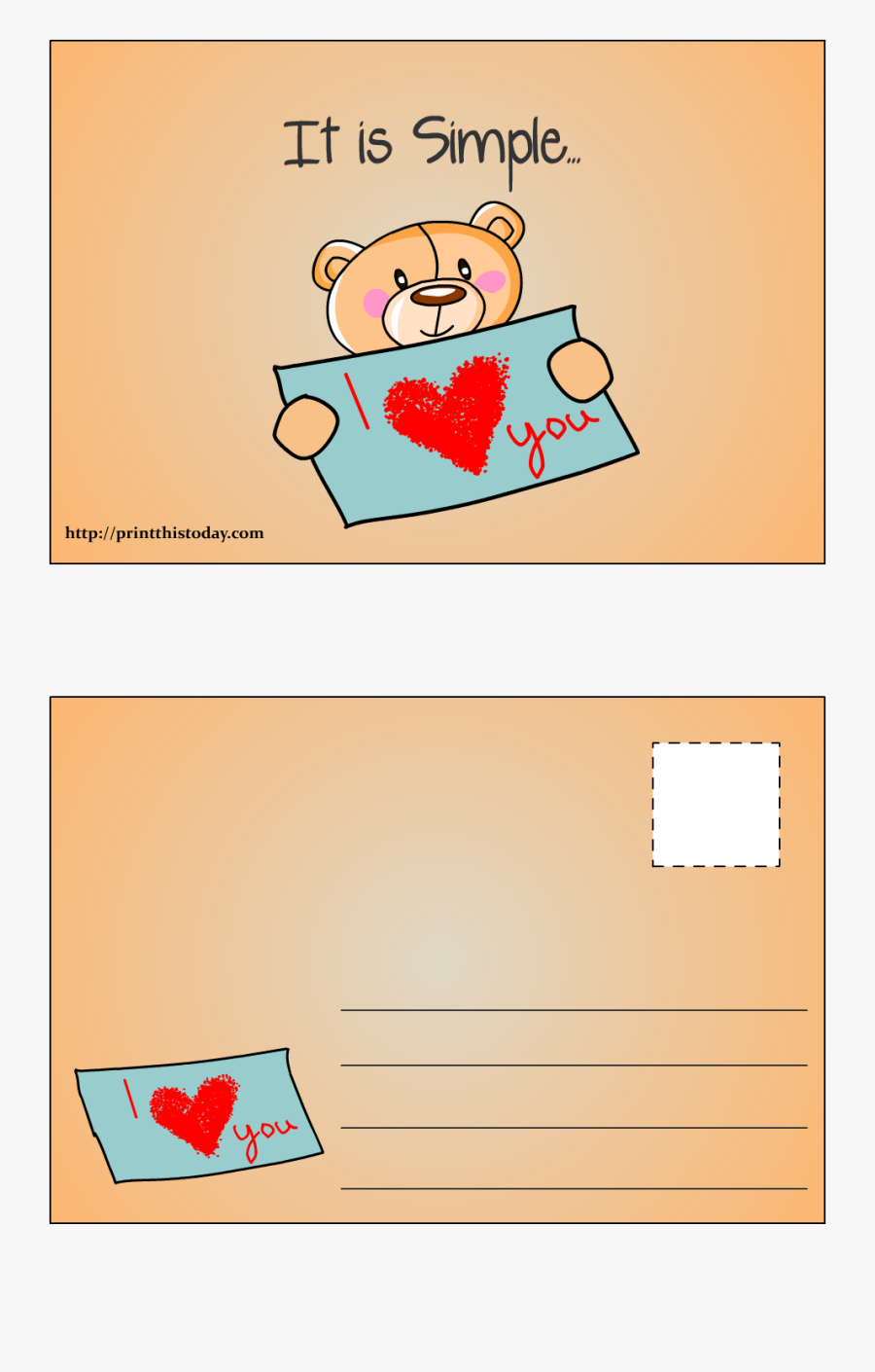 "it Is Simple - Postcard Simple, Transparent Clipart