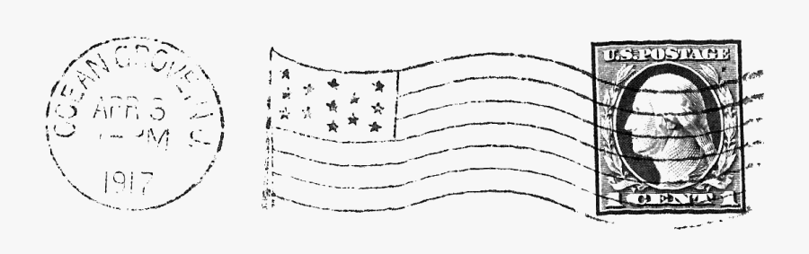 This Is A Vintage, 1917 Postmark From A Vintage Postcard - Postcard Vintage Stamp Png, Transparent Clipart