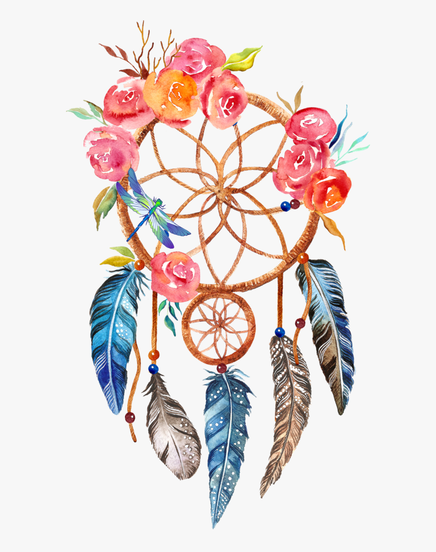 Network Dreamcatcher Graphics Boho-chic Bohemianism - Dream Catcher With Flower Png, Transparent Clipart