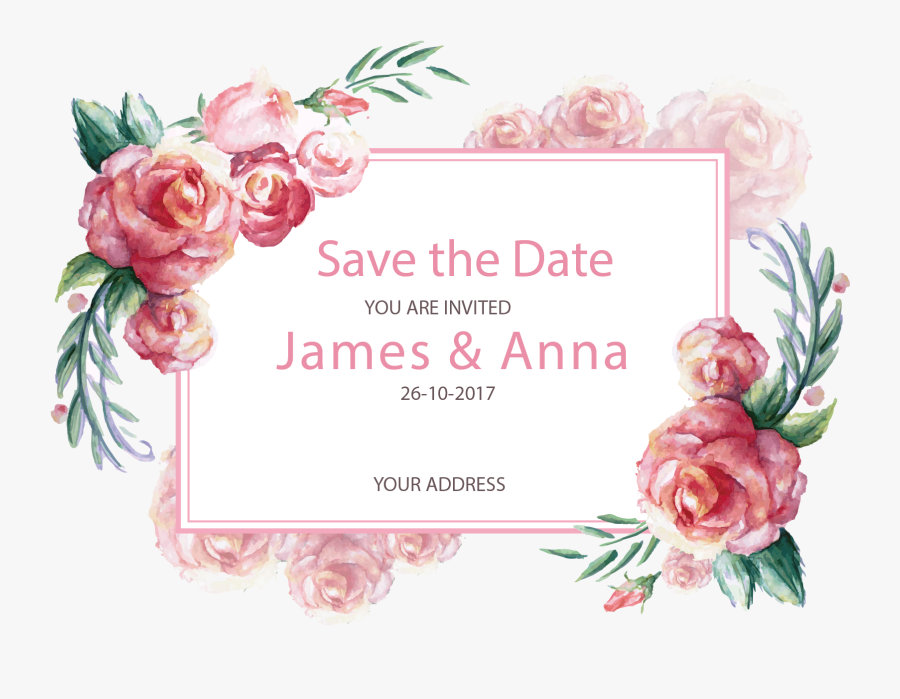 Vector Romantic Gift Postcard Wedding Paper Invitation - Wedding Invitation, Transparent Clipart