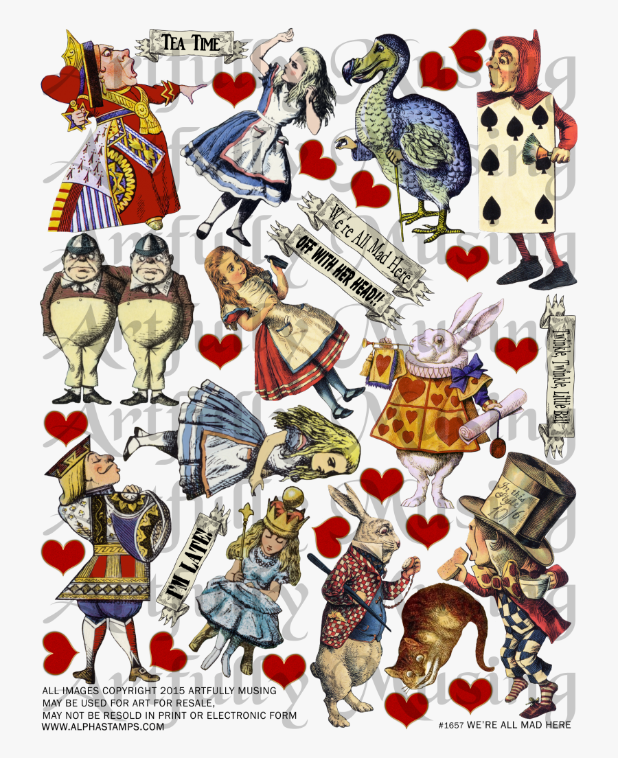 Clipart Freeuse Download Postcard Clipart Collage - Alice In Wonderland Collage, Transparent Clipart