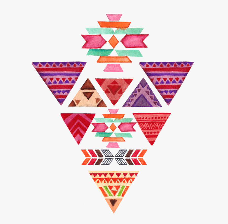 Pattern Boho Bohemian Sticker Watercolor Geometric - Portable Network Graphics, Transparent Clipart