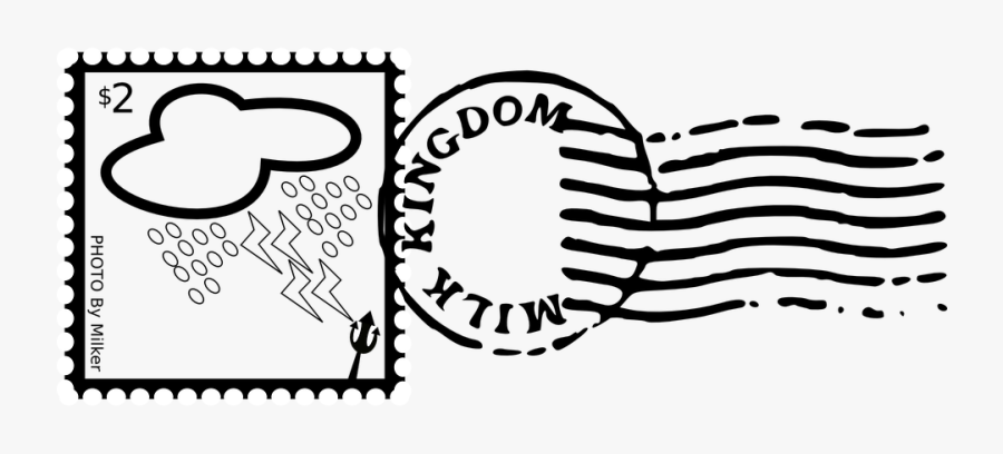 Stamp, Postal, Service, Letter, Postage, Postcard - Stamp Clipart Black And White, Transparent Clipart