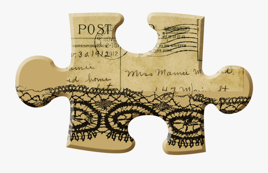 #postcard #puzzlepiece #epherma #printables #vintage - Jigsaw Puzzle, Transparent Clipart