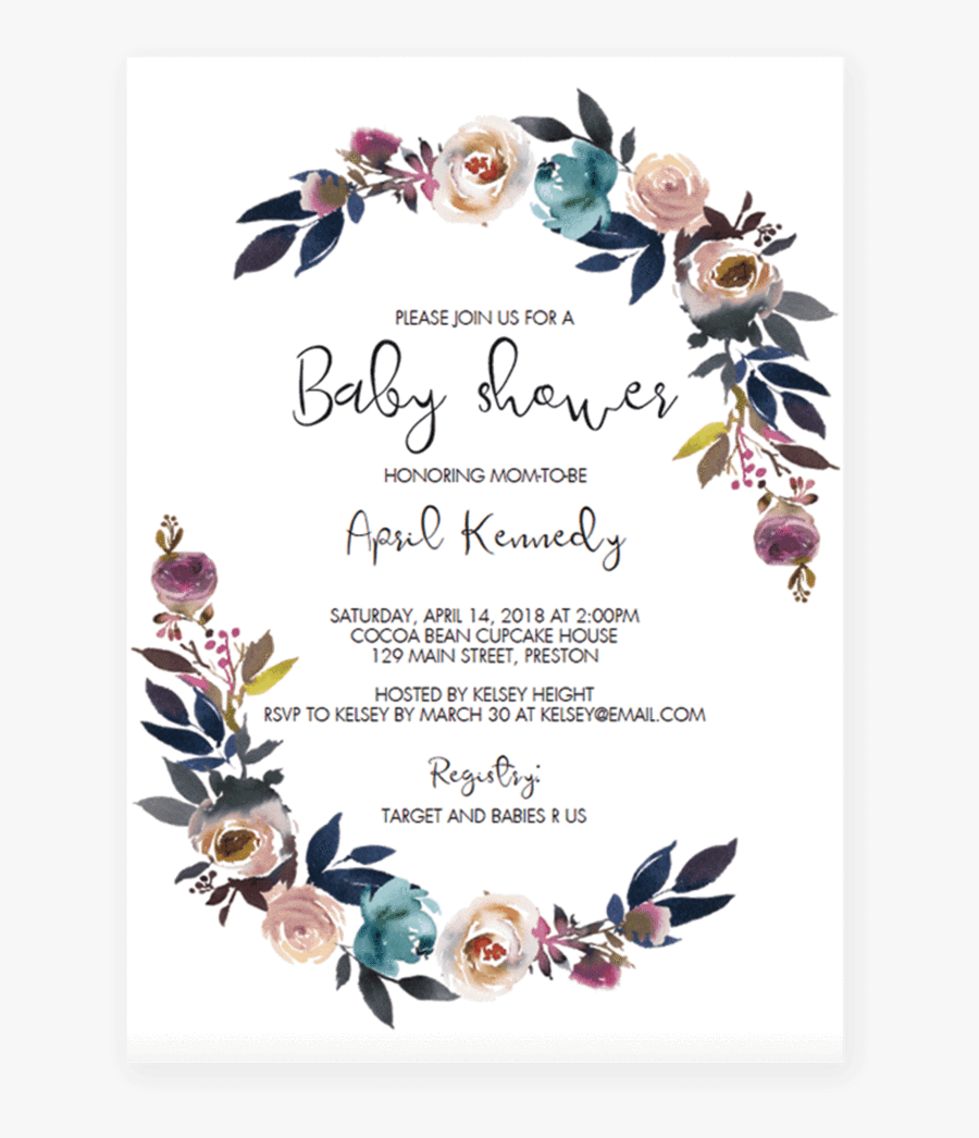 Wedding Invitation Baby Shower Party Convite Child - Wedding Invitations Templates Png, Transparent Clipart