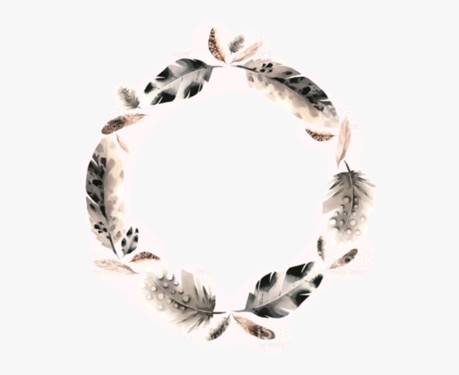 Bohemian Frame Png - Feather Frame Png, Transparent Clipart