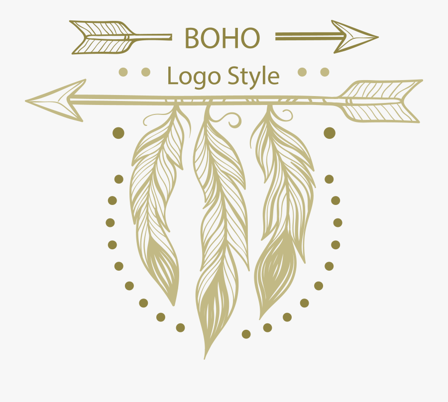 Boho Vector - Feather, Transparent Clipart