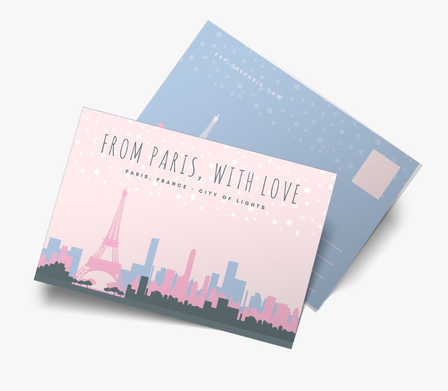 Postcard Clipart Postcard Paris - Skyline, Transparent Clipart