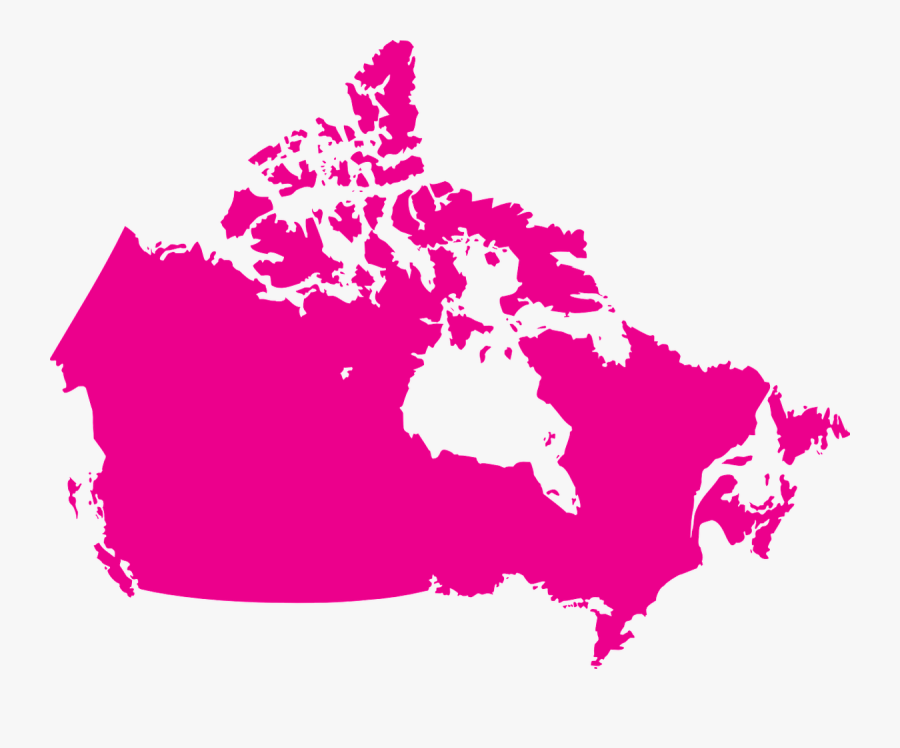 Canada, Country, Map, Shaded, Pink, Geography, Canadian - Map Of Canada, Transparent Clipart