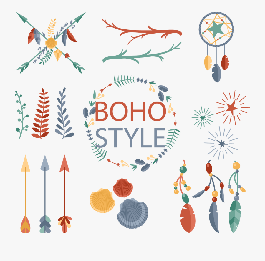 Transparent Boho Arrow Png - โบ ฮี เมีย น การ์ตูน, Transparent Clipart