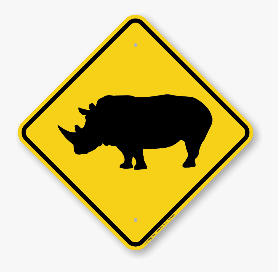 John Deere Tractor Farmall Traffic Sign Clip Art - Rhinoceros Silhouette Png, Transparent Clipart