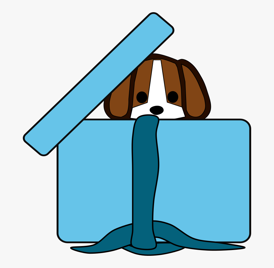 Carnivoran,artwork,dog Breed - Dog Under The Box, Transparent Clipart
