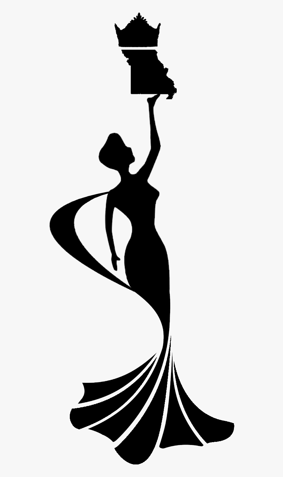 Pageant Silhouette Beauty Universe India Femina Earth - Beauty Queen Silhouette Png, Transparent Clipart