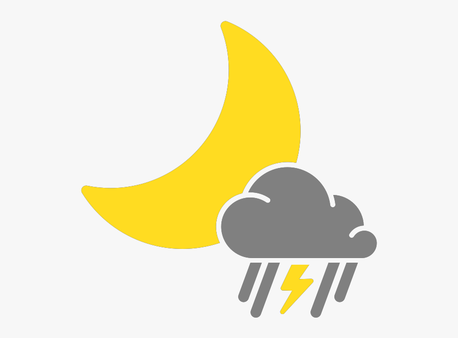 Sunny Clipart Mixed Weather - Isolated Thunderstorms Weather Icon, Transparent Clipart
