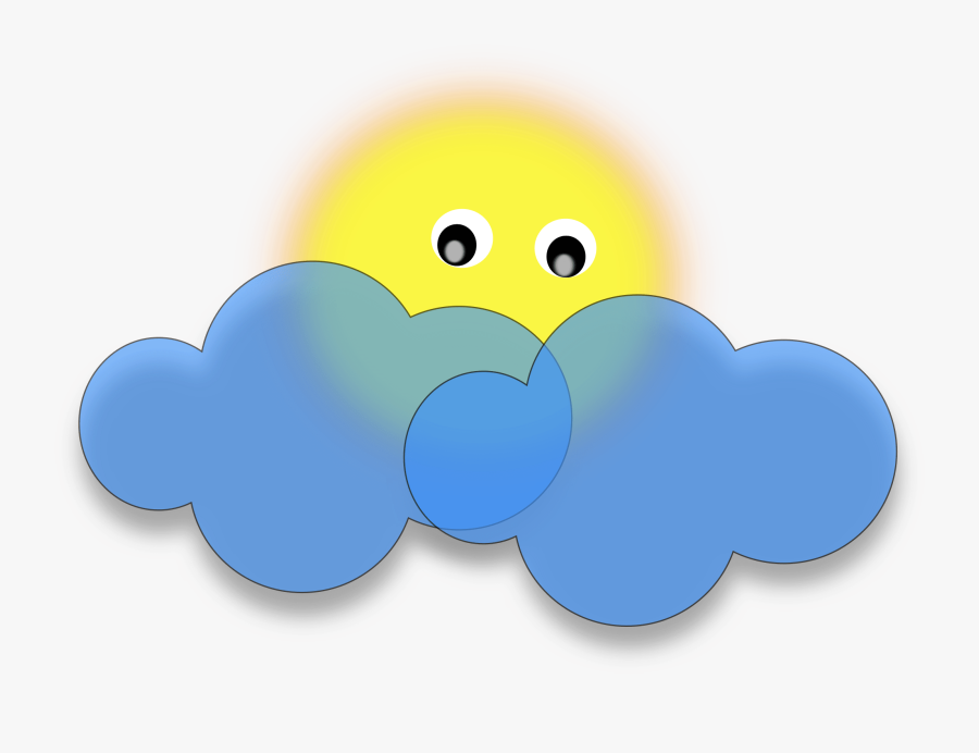 Thunderstorm Clipart Scattered Thunderstorm - Sun Behind Clouds Clipart, Transparent Clipart