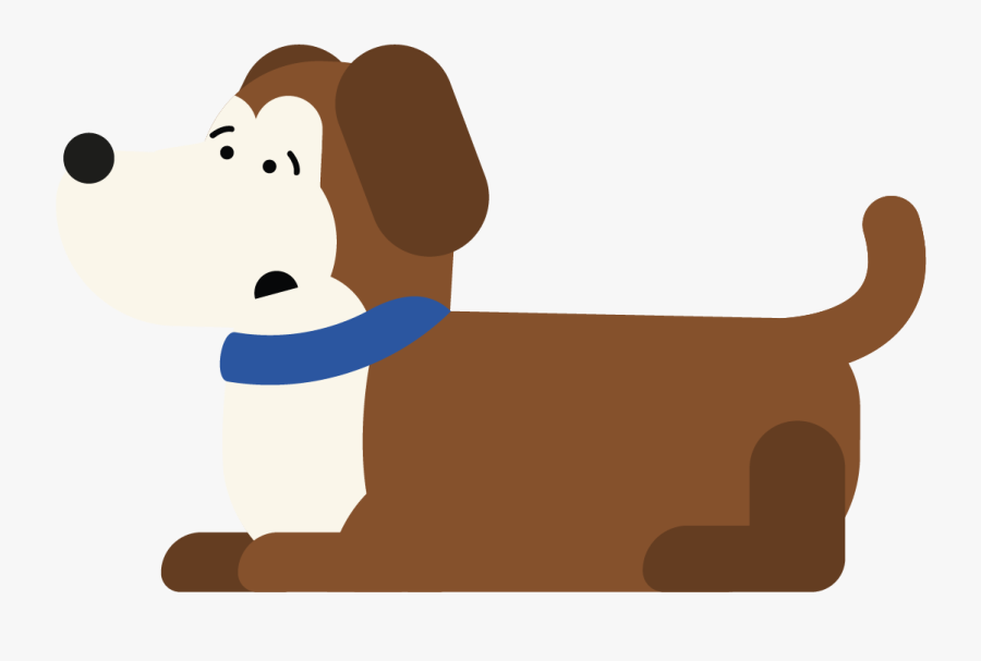 Worried Dog Lying Down - Cartoon, Transparent Clipart