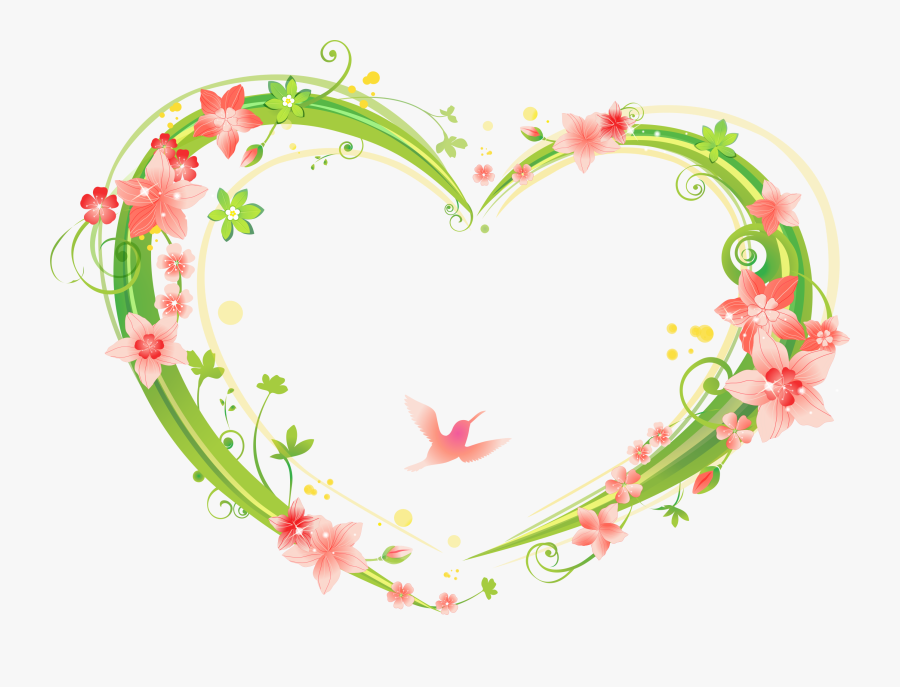 Shaped Flowers Frame - Heart Shape Frame Png, Transparent Clipart