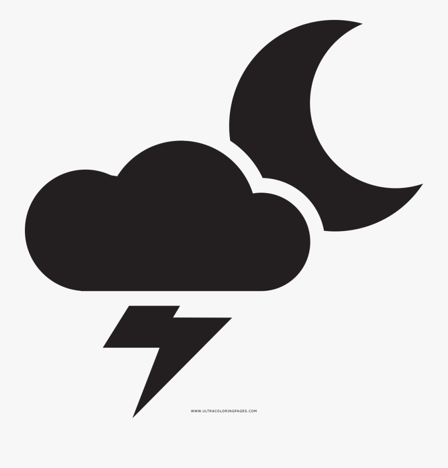 Thunderstorm Coloring Page Clipart , Png Download - Crescent, Transparent Clipart