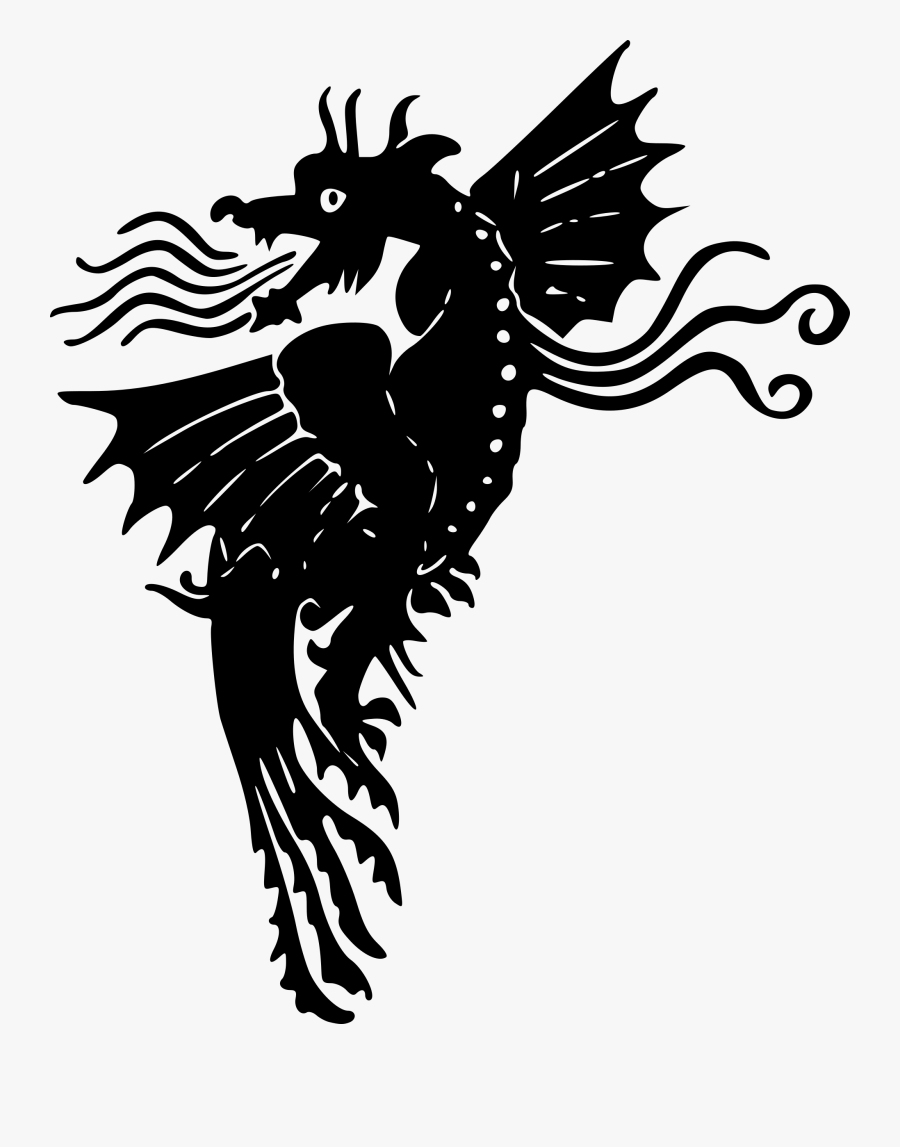 Dragon Tattoos Clipart Transparent Background - Medieval Dragon Design, Transparent Clipart