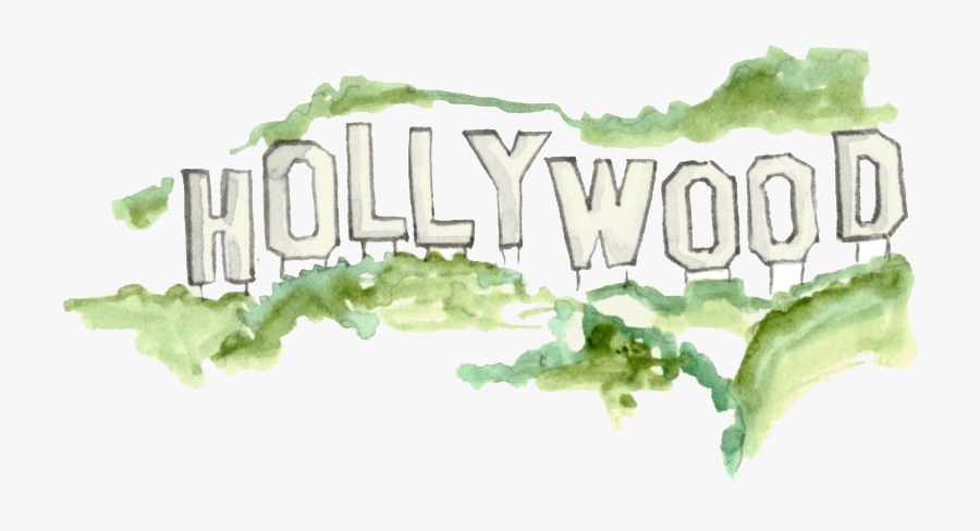 Hollywood Sign Png - Hollywood Watercolor Png, Transparent Clipart