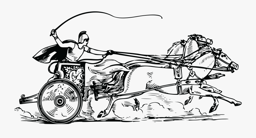 Roman Clipart Chariot - Chariot Racing Drawing, Transparent Clipart
