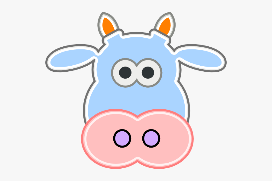 Cow Head Clipart - Cartoon Cow Head, Transparent Clipart