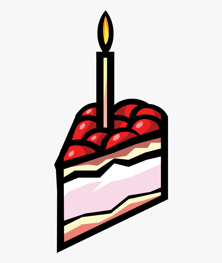 Slice Of Cherry Cake Clipart , Png Download - Slice Birthday Cakes Clipart, Transparent Clipart