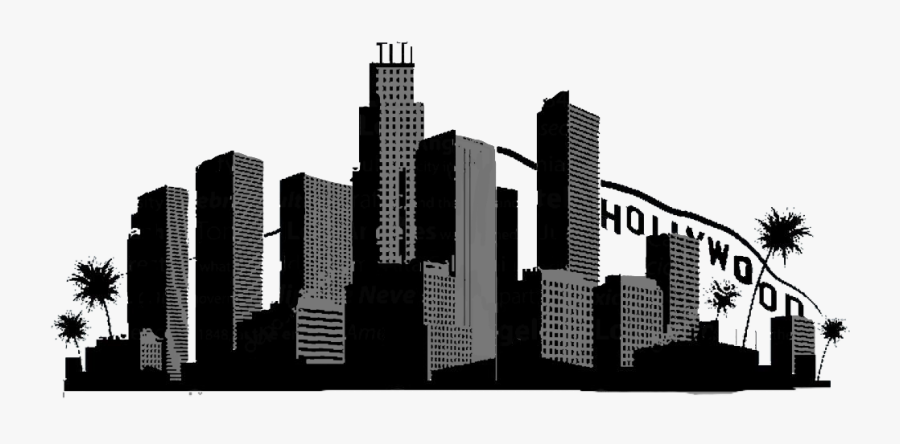 Diva Hollywood Silhouette Vector Art - La Skyline Silhouette, Transparent Clipart