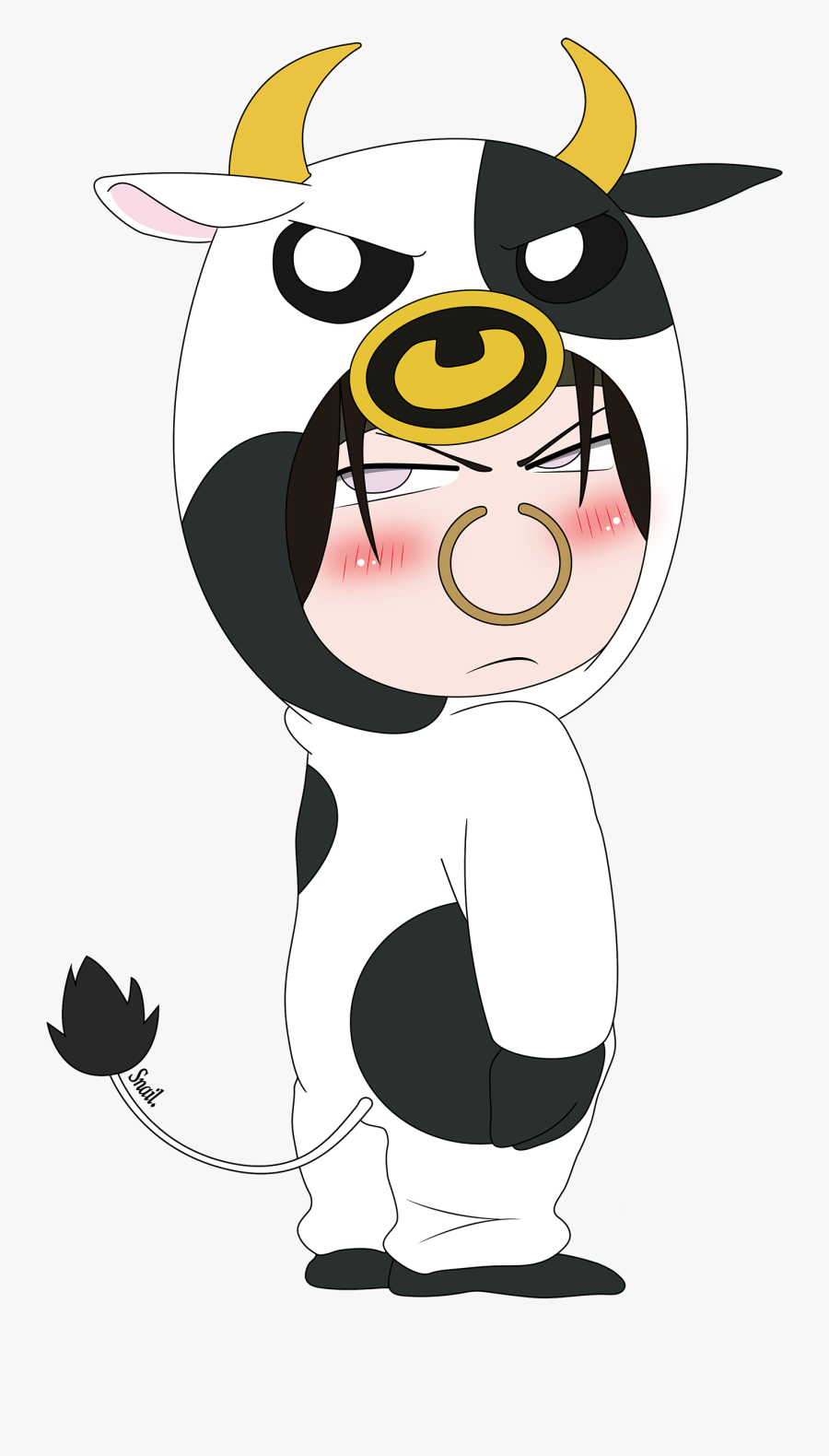 Transparent Cow Face Clipart - Neji Hyuga, Transparent Clipart